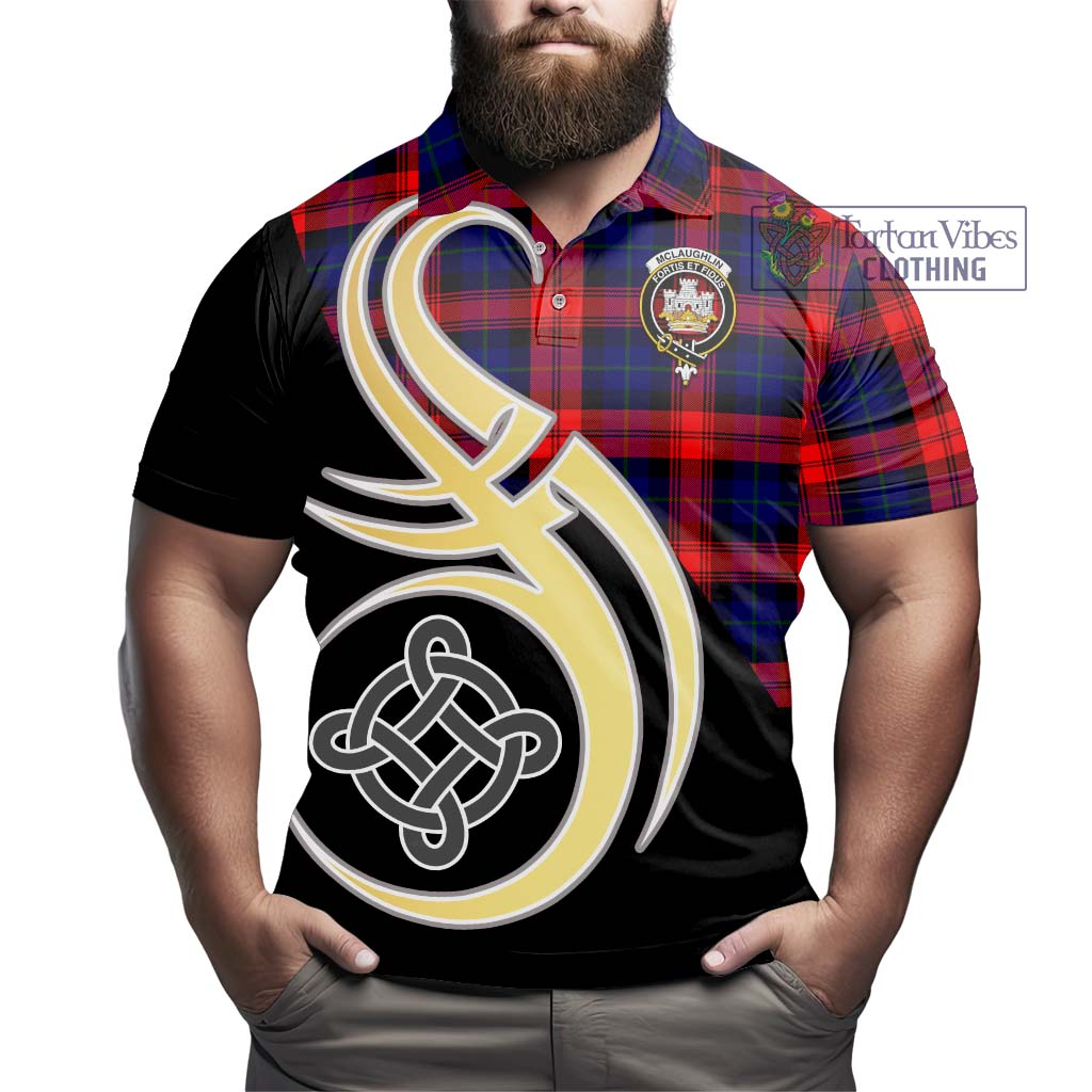 Tartan Vibes Clothing McLaughlin Tartan Polo Shirt with Family Crest and Celtic Symbol Style