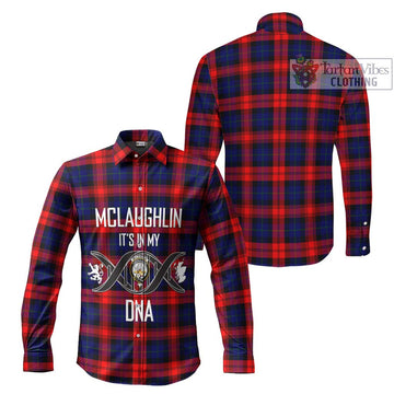 McLaughlin Tartan Long Sleeve Button Shirt with Family Crest DNA In Me Style