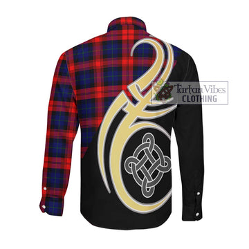 McLaughlin Tartan Long Sleeve Button Shirt with Family Crest and Celtic Symbol Style