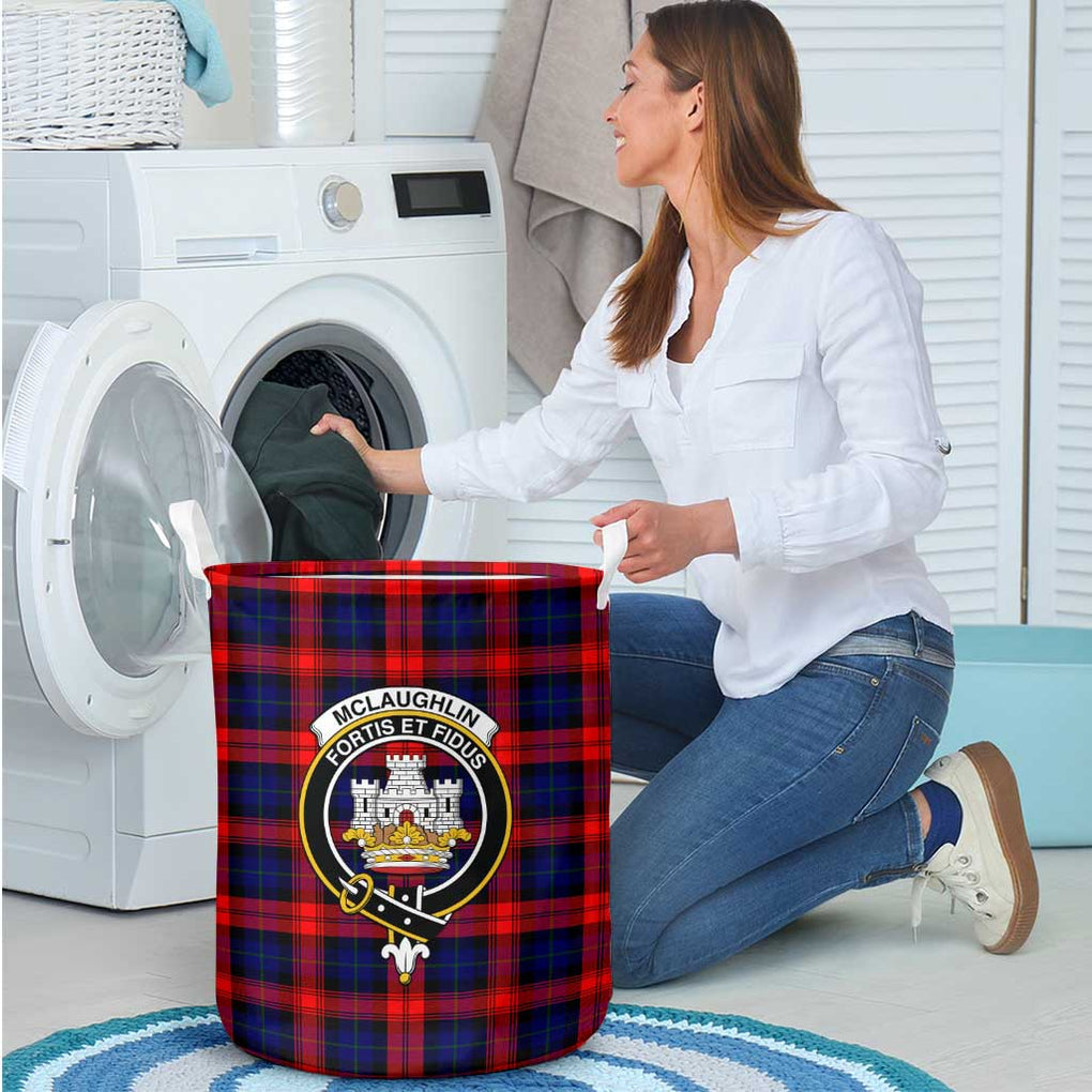 McLaughlin Tartan Laundry Basket with Family Crest - Tartanvibesclothing Shop