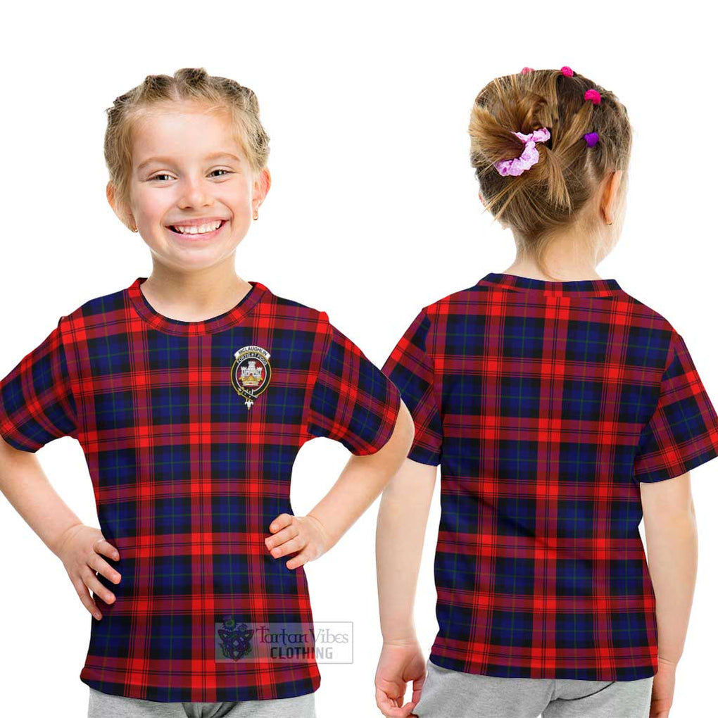 McLaughlin Tartan Kid T-Shirt with Family Crest - Tartanvibesclothing Shop