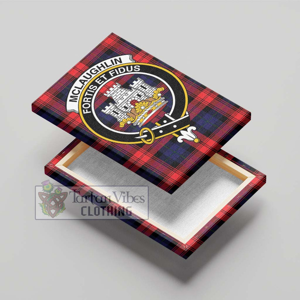 McLaughlin Tartan Canvas Print Wall Art with Family Crest - Tartan Vibes Clothing