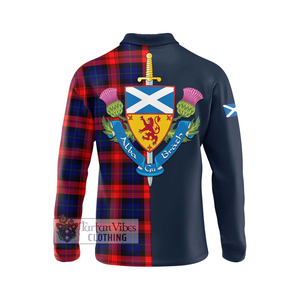 Tartan Vibes Clothing McLaughlin Tartan Long Sleeve Polo Shirt with Scottish Lion Royal Arm Half Style