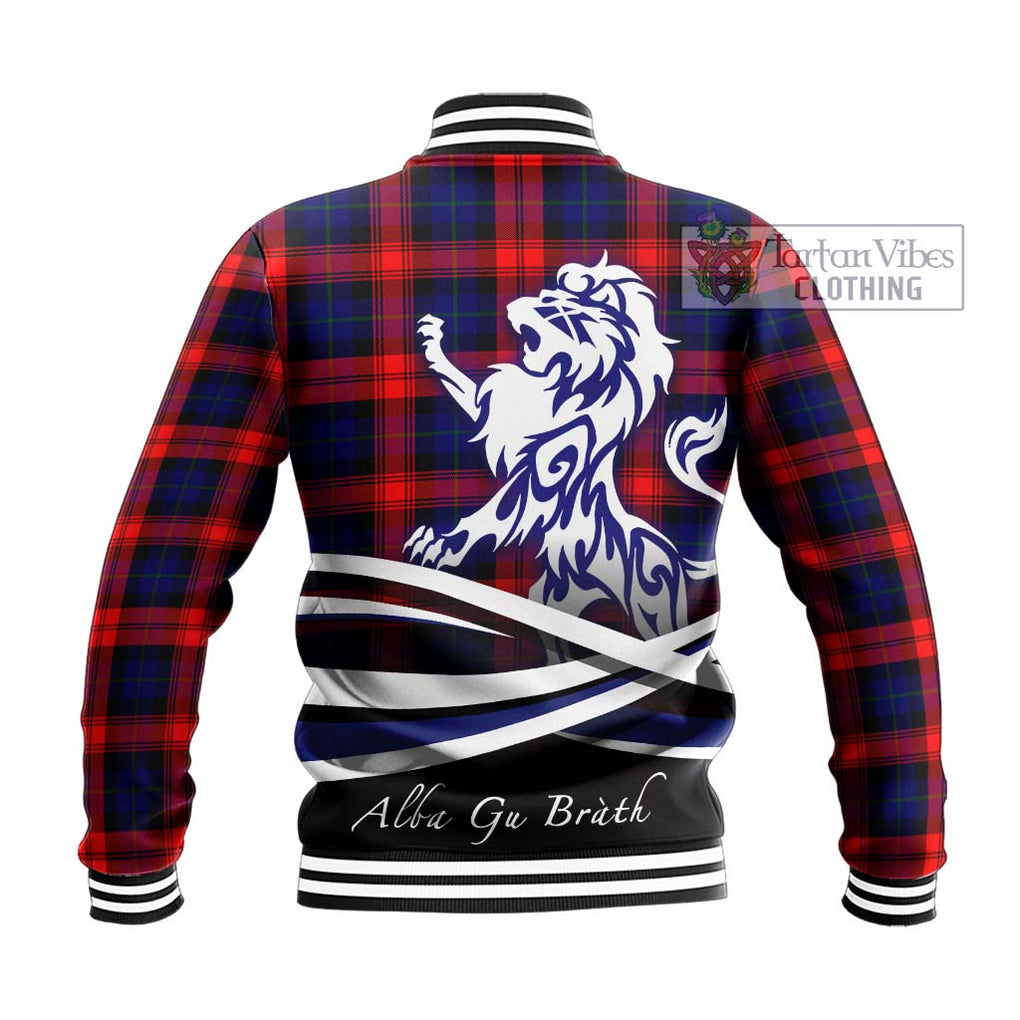 McLaughlin Tartan Baseball Jacket with Alba Gu Brath Regal Lion Emblem - Tartanvibesclothing Shop