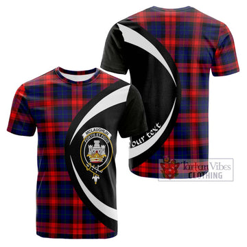 McLaughlin Tartan Cotton T-shirt with Family Crest Circle Style