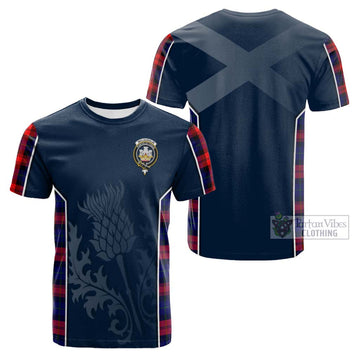 McLaughlin Tartan Cotton T-shirt with Family Crest and Scottish Thistle Vibes Sport Style