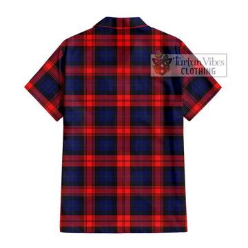 McLaughlin Tartan Short Sleeve Button Shirt with Family Crest DNA In Me Style