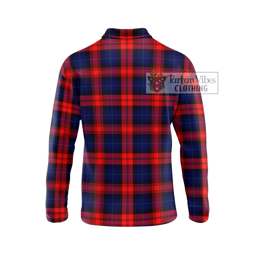 McLaughlin Tartan Long Sleeve Polo Shirt with Family Crest DNA In Me Style - Tartanvibesclothing Shop