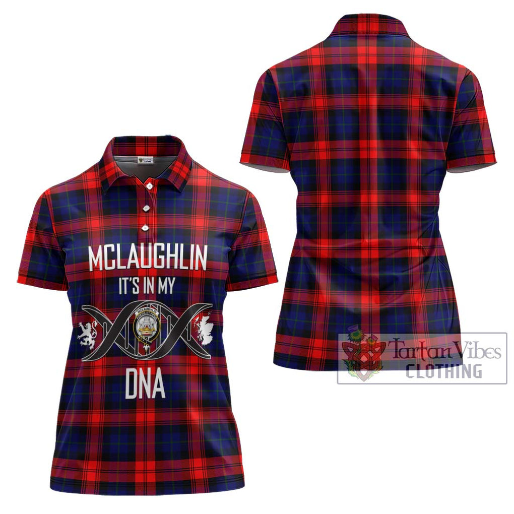 McLaughlin Tartan Women's Polo Shirt with Family Crest DNA In Me Style - Tartanvibesclothing Shop