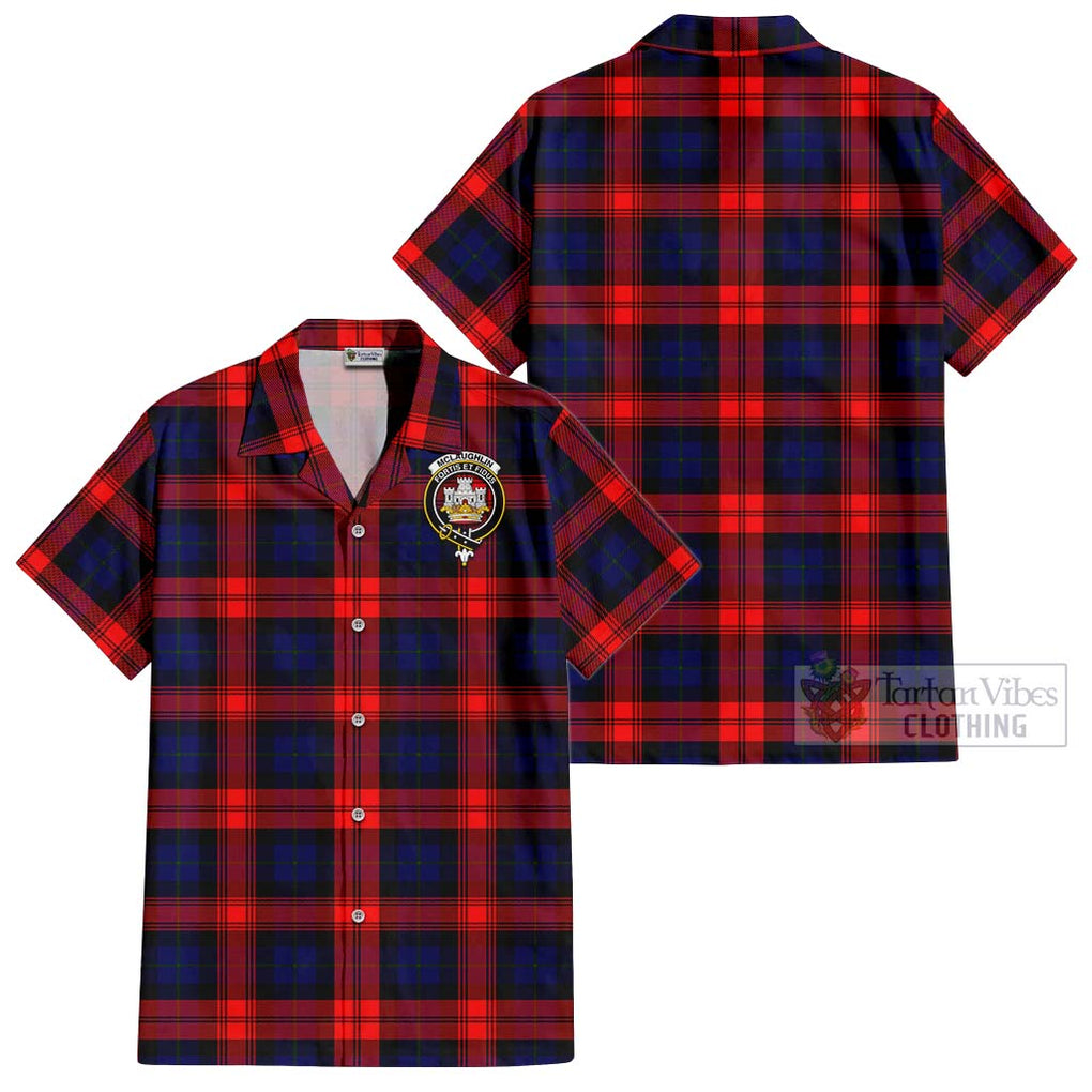 McLaughlin Tartan Cotton Hawaiian Shirt with Family Crest Kid - Tartan Vibes Clothing