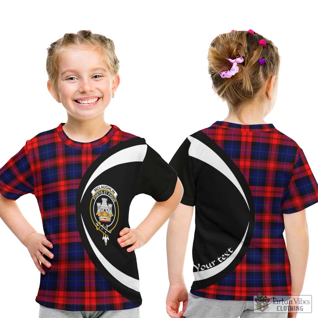 McLaughlin Tartan Kid T-Shirt with Family Crest Circle Style - Tartan Vibes Clothing