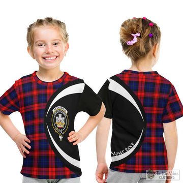 McLaughlin Tartan Kid T-Shirt with Family Crest Circle Style