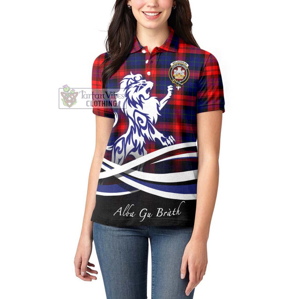 McLaughlin Tartan Women's Polo Shirt with Alba Gu Brath Regal Lion Emblem - Tartanvibesclothing Shop