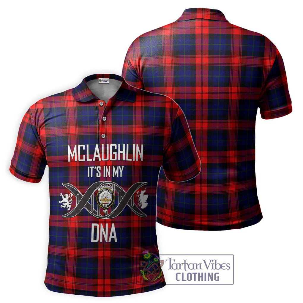 McLaughlin Tartan Polo Shirt with Family Crest DNA In Me Style - Tartanvibesclothing Shop