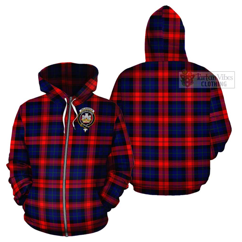 McLaughlin Tartan Cotton Hoodie with Family Crest Zip Hoodie - Tartan Vibes Clothing