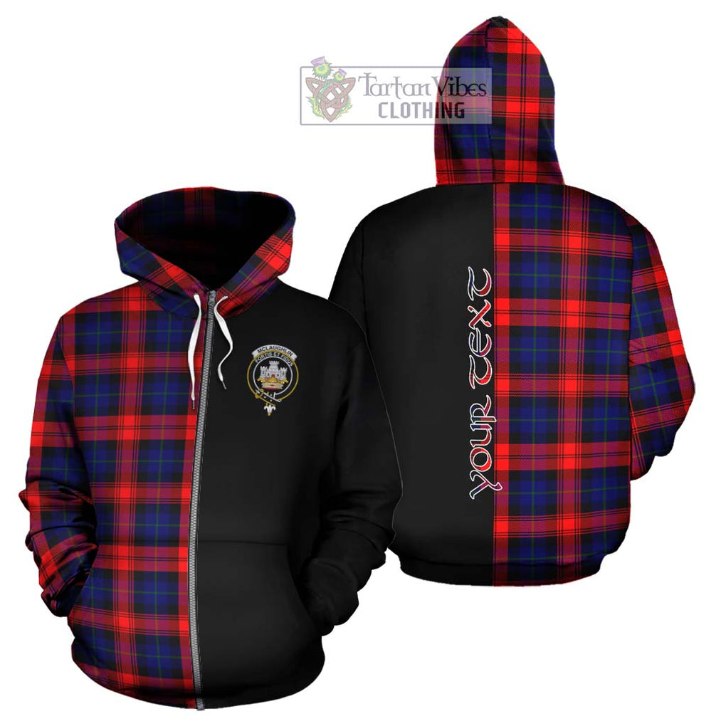 McLaughlin Tartan Hoodie with Family Crest and Half Of Me Style - Tartanvibesclothing Shop