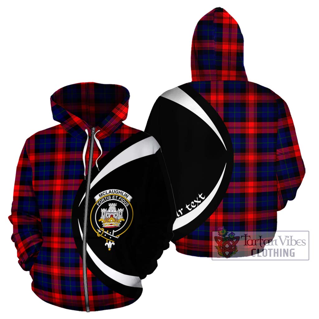 McLaughlin Tartan Hoodie with Family Crest Circle Style - Tartan Vibes Clothing