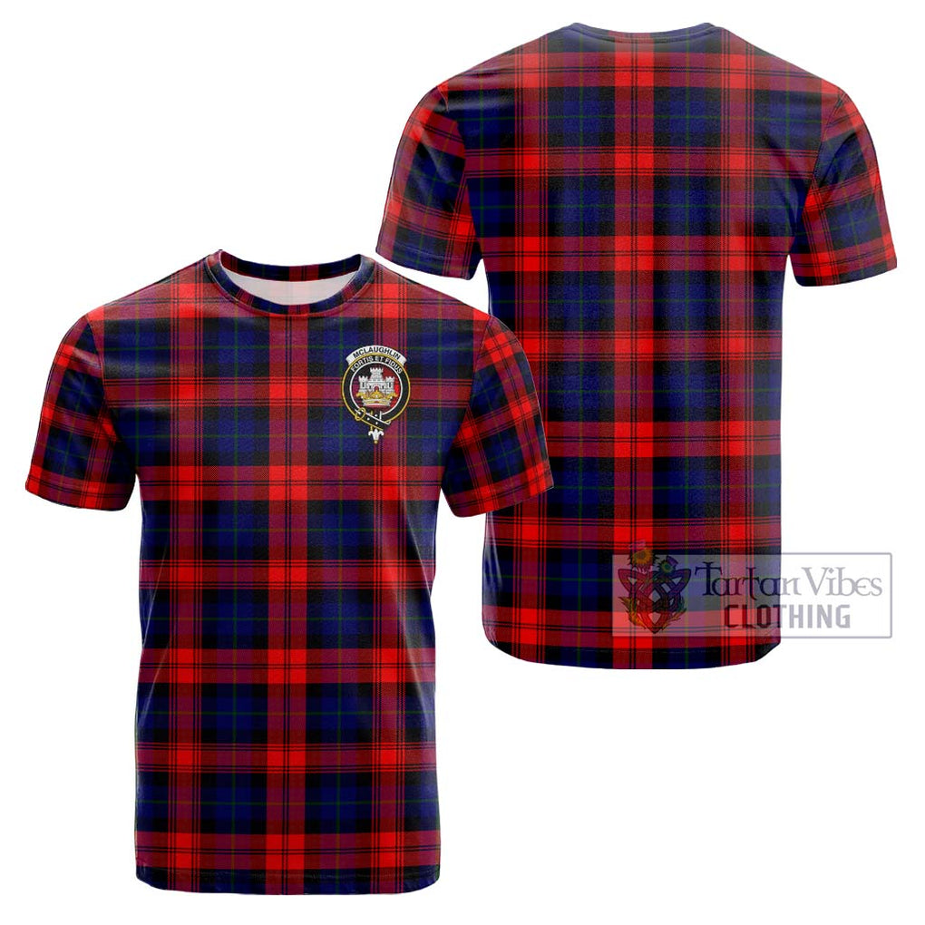 McLaughlin Tartan Cotton T-Shirt with Family Crest Kid's Shirt - Tartanvibesclothing Shop