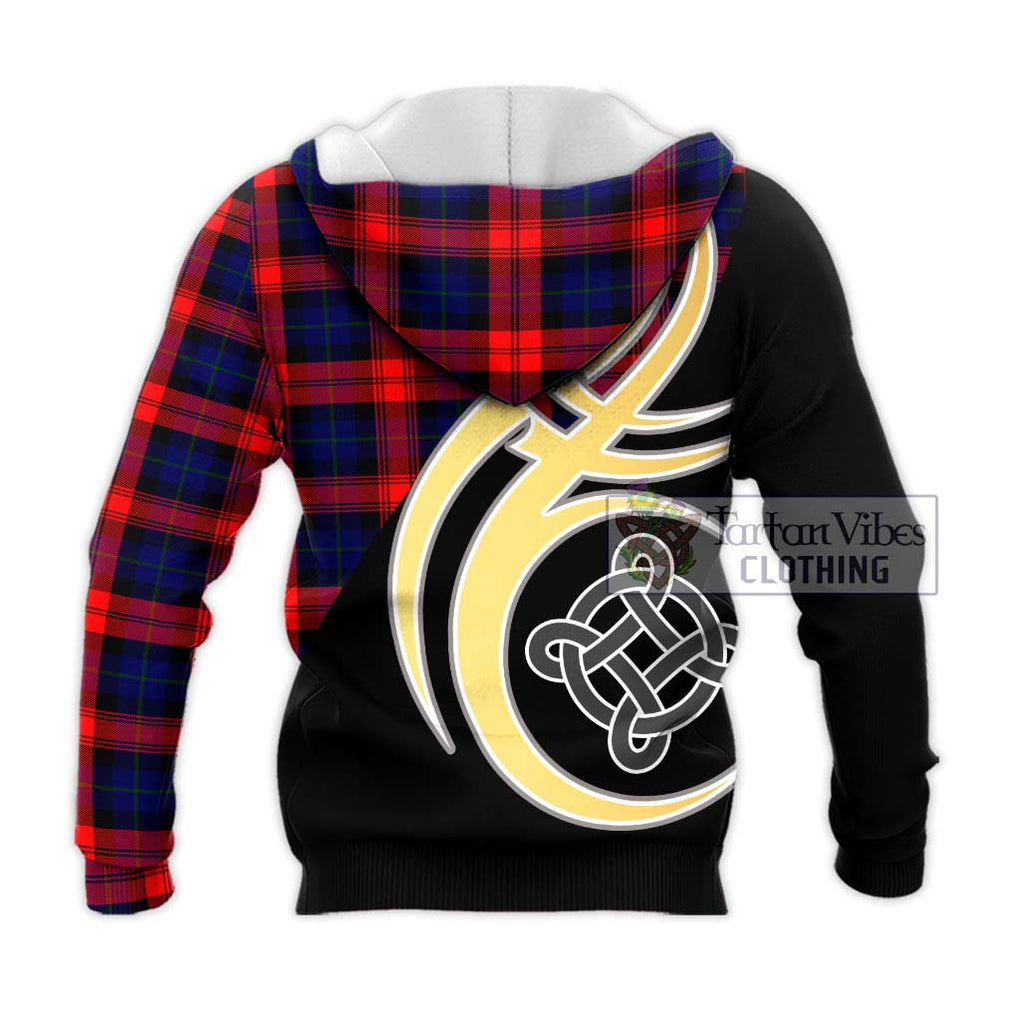 McLaughlin Tartan Knitted Hoodie with Family Crest and Celtic Symbol Style - Tartan Vibes Clothing