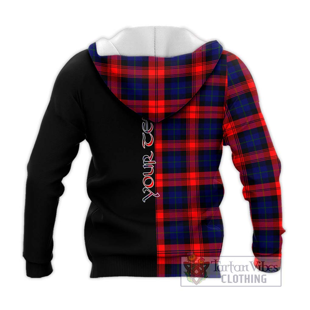 McLaughlin Tartan Knitted Hoodie with Family Crest and Half Of Me Style - Tartanvibesclothing Shop