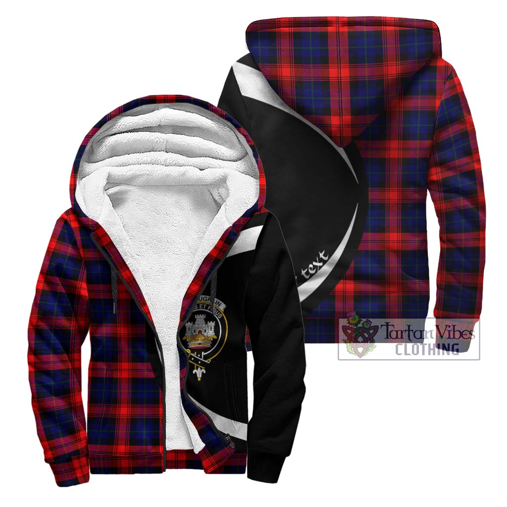 McLaughlin Tartan Sherpa Hoodie with Family Crest Circle Style Unisex - Tartan Vibes Clothing