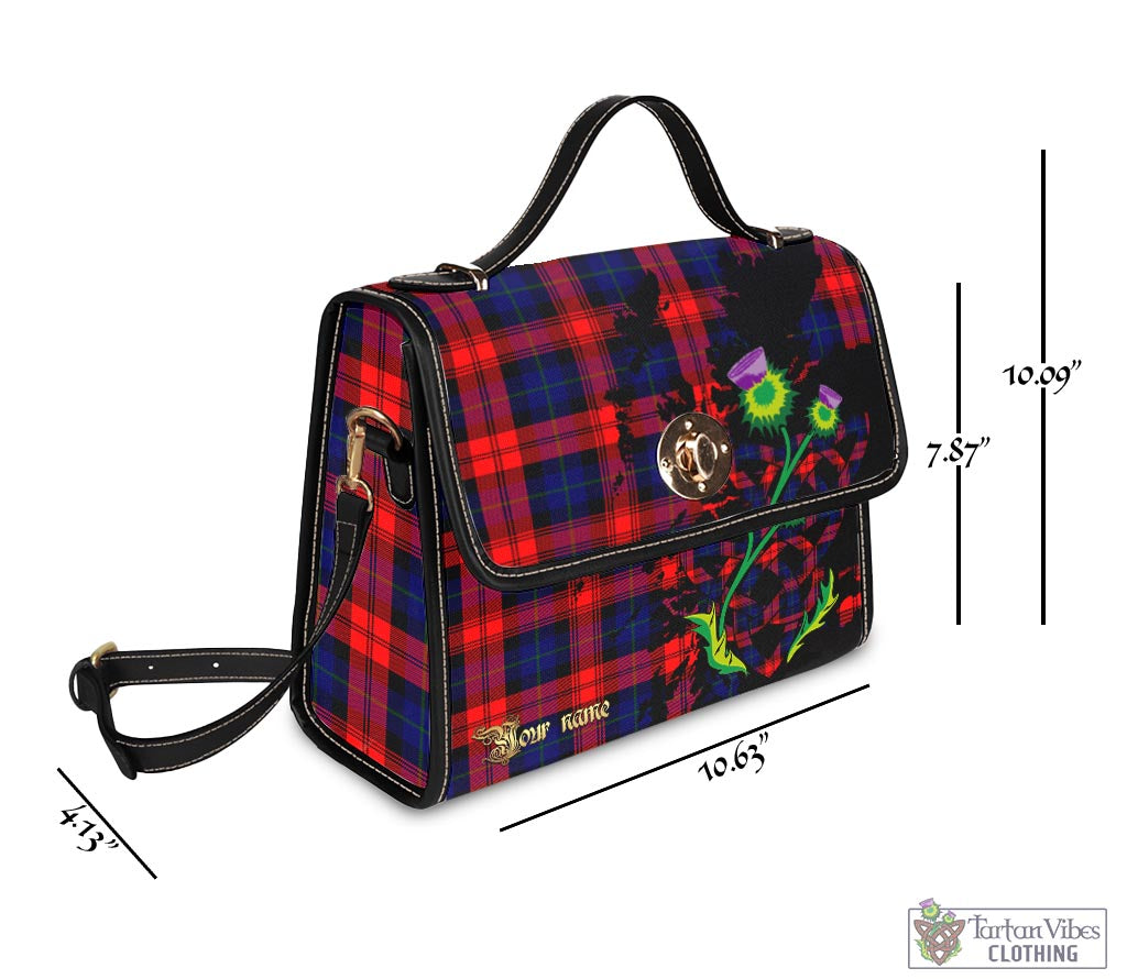 Tartan Vibes Clothing McLaughlin Tartan Waterproof Canvas Bag with Scotland Map and Thistle Celtic Accents