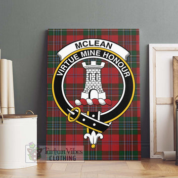 McLean Tartan Canvas Print Wall Art with Family Crest