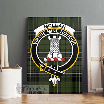 McLean Hunting Tartan Canvas Print Wall Art with Family Crest