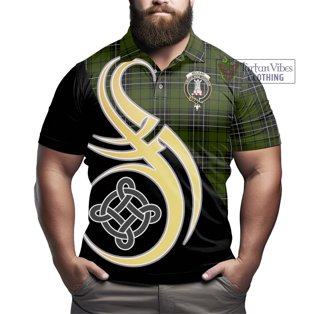 Tartan Vibes Clothing McLean Hunting Tartan Polo Shirt with Family Crest and Celtic Symbol Style