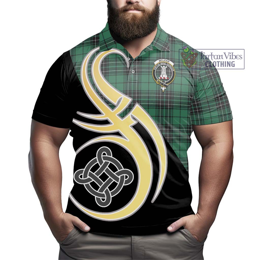 Tartan Vibes Clothing McLean Hunting Ancient Tartan Polo Shirt with Family Crest and Celtic Symbol Style