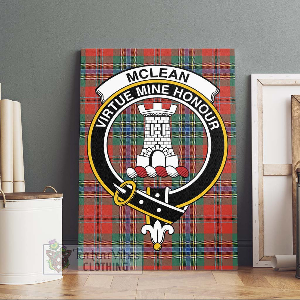 McLean of Duart Ancient Tartan Canvas Print Wall Art with Family Crest Without Frame - Tartan Vibes Clothing