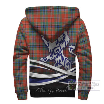 McLean of Duart Ancient Tartan Sherpa Hoodie with Alba Gu Brath Regal Lion Emblem