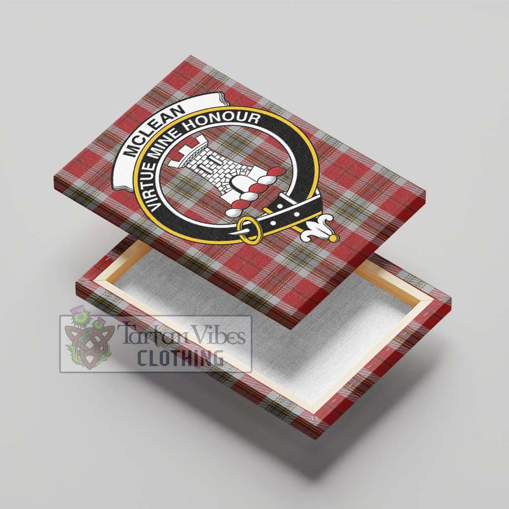 McLean of Duart Dress Red Tartan Canvas Print Wall Art with Family Crest - Tartan Vibes Clothing