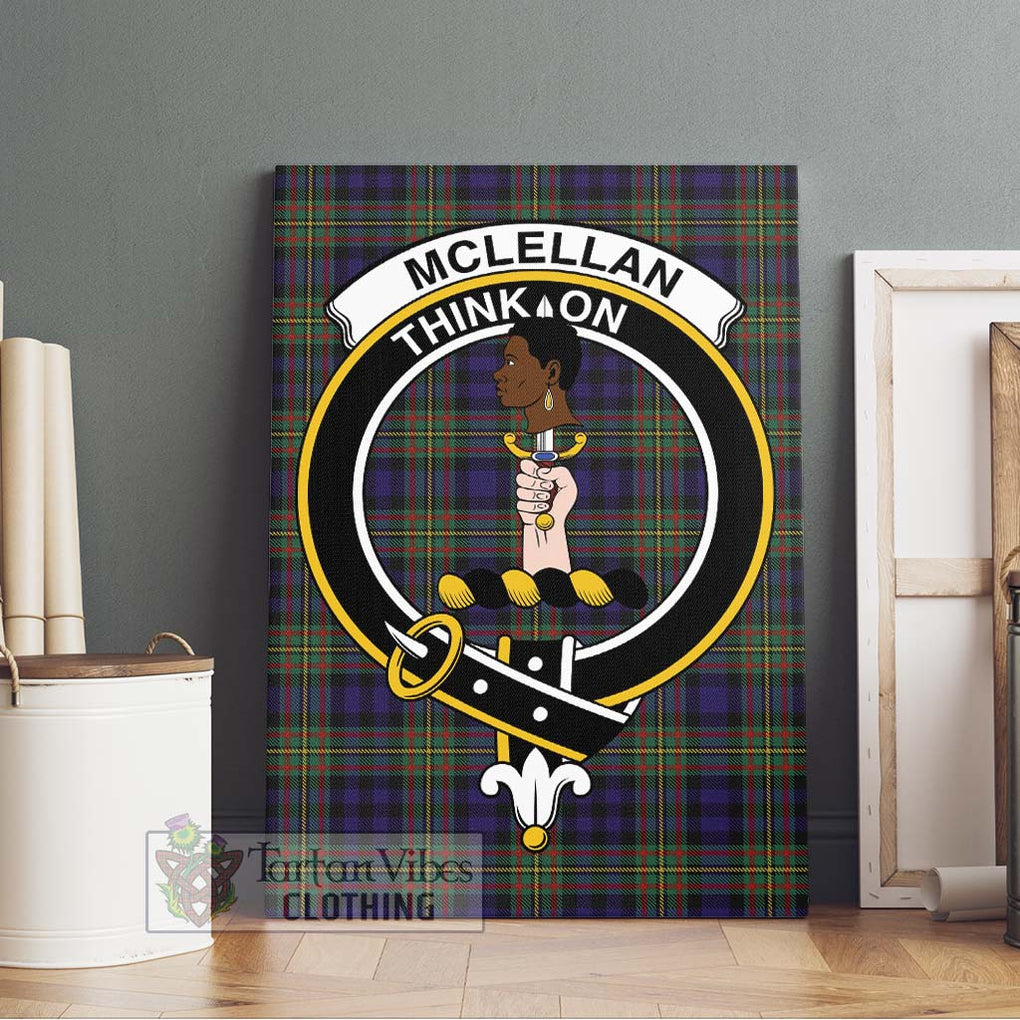 McLellan Tartan Canvas Print Wall Art with Family Crest Without Frame - Tartan Vibes Clothing