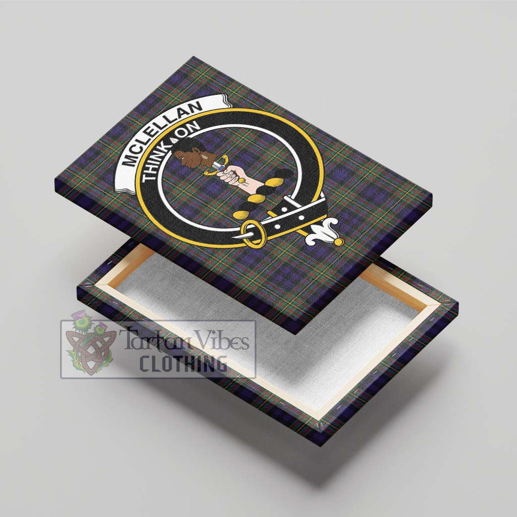 McLellan Tartan Canvas Print Wall Art with Family Crest - Tartan Vibes Clothing