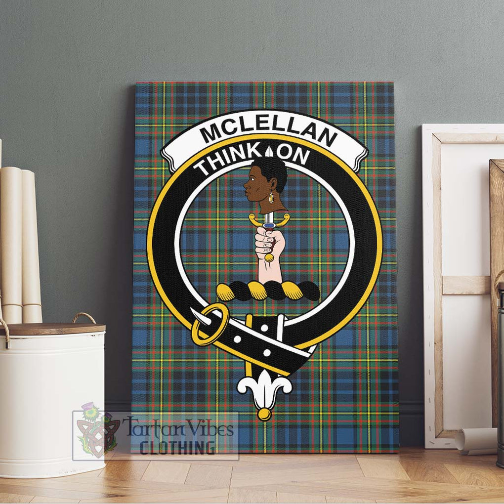 McLellan Ancient Tartan Canvas Print Wall Art with Family Crest Without Frame - Tartan Vibes Clothing