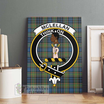 McLellan Ancient Tartan Canvas Print Wall Art with Family Crest