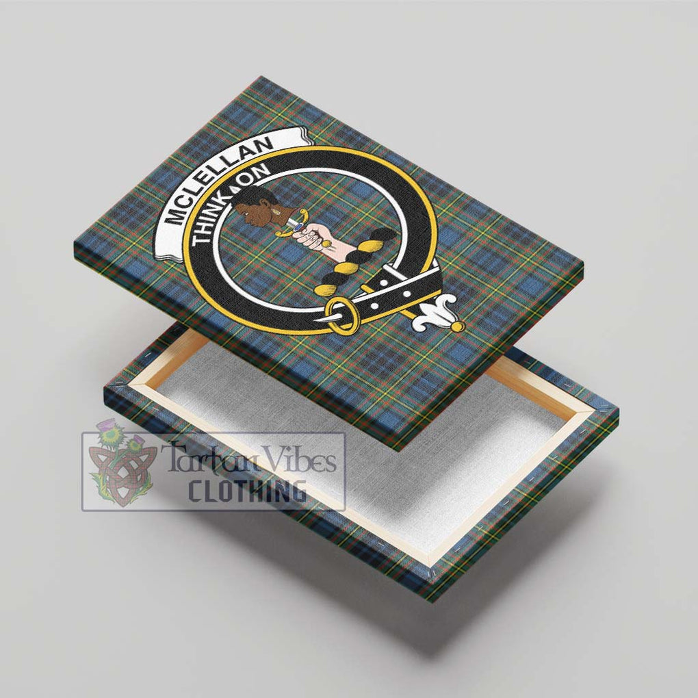 McLellan Ancient Tartan Canvas Print Wall Art with Family Crest - Tartan Vibes Clothing