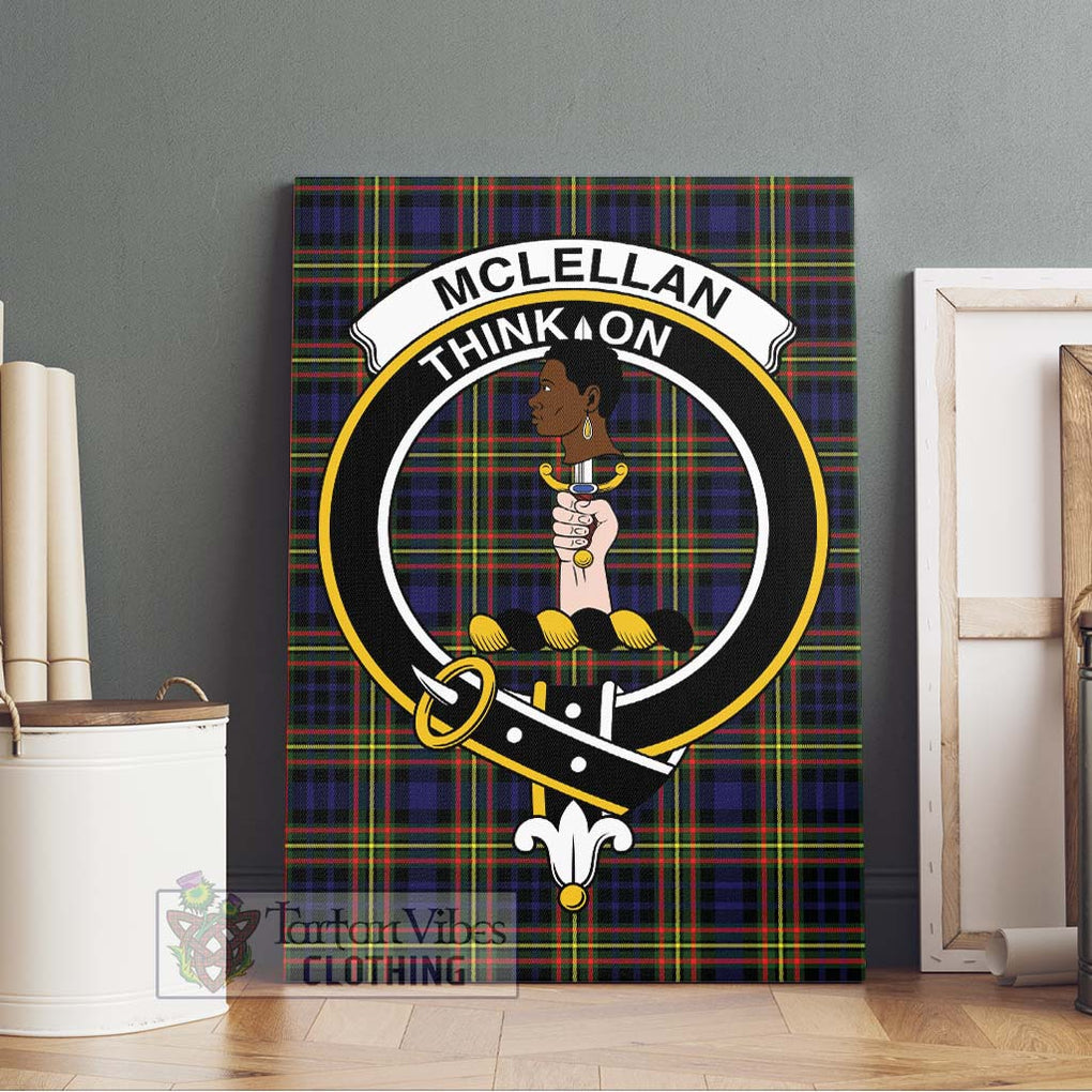 McLellan Modern Tartan Canvas Print Wall Art with Family Crest Without Frame - Tartan Vibes Clothing