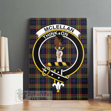 McLellan Modern Tartan Canvas Print Wall Art with Family Crest