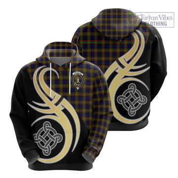 McLellan Modern Tartan Hoodie with Family Crest and Celtic Symbol Style