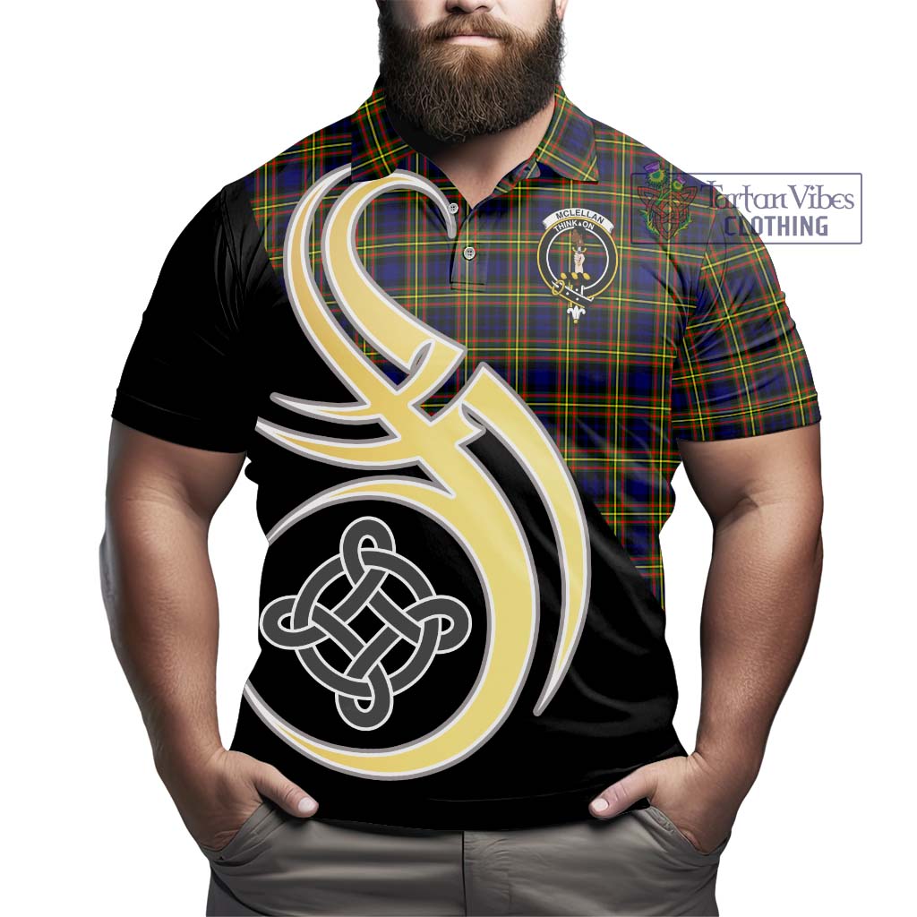 Tartan Vibes Clothing McLellan Modern Tartan Polo Shirt with Family Crest and Celtic Symbol Style