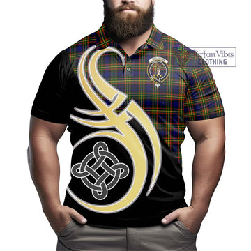 McLellan Modern Tartan Polo Shirt with Family Crest and Celtic Symbol Style