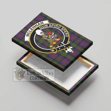 McLennan Tartan Canvas Print Wall Art with Family Crest