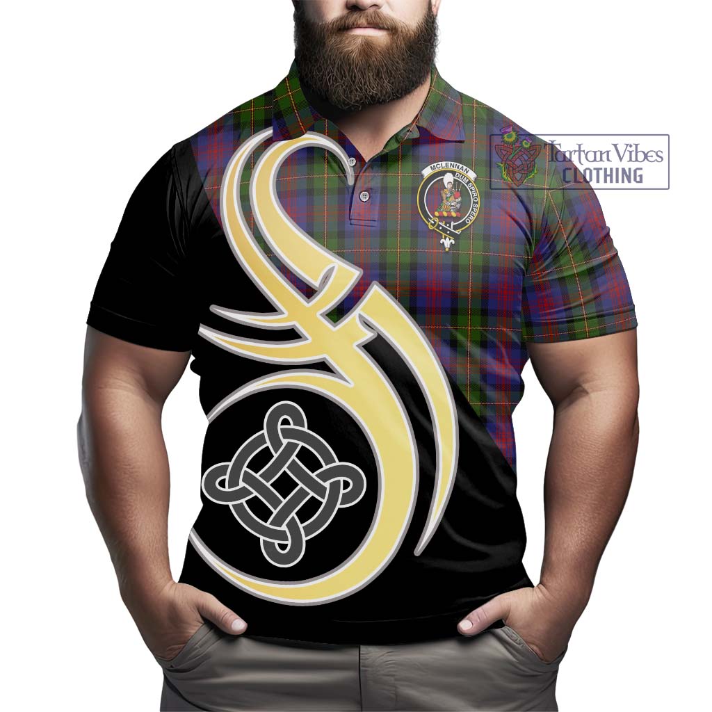 Tartan Vibes Clothing McLennan Tartan Polo Shirt with Family Crest and Celtic Symbol Style