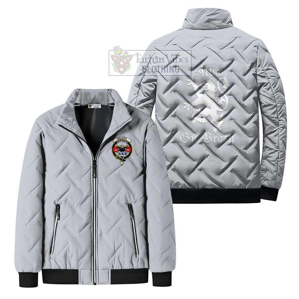 McLeod Family Crest Padded Cotton Jacket Lion Rampant Alba Gu Brath Style Gray Unisex - 2D-tartanvibesclothing