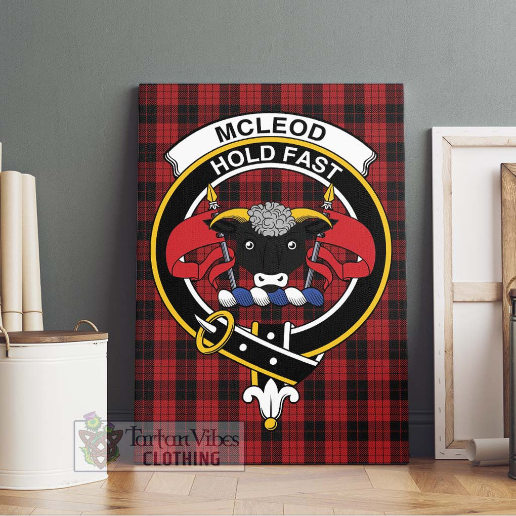 McLeod Black and Red Tartan Canvas Print Wall Art with Family Crest Without Frame - Tartan Vibes Clothing