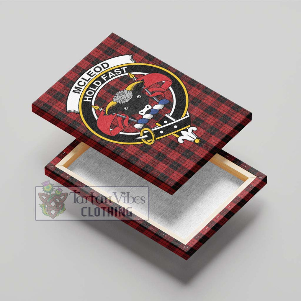 McLeod Black and Red Tartan Canvas Print Wall Art with Family Crest - Tartan Vibes Clothing