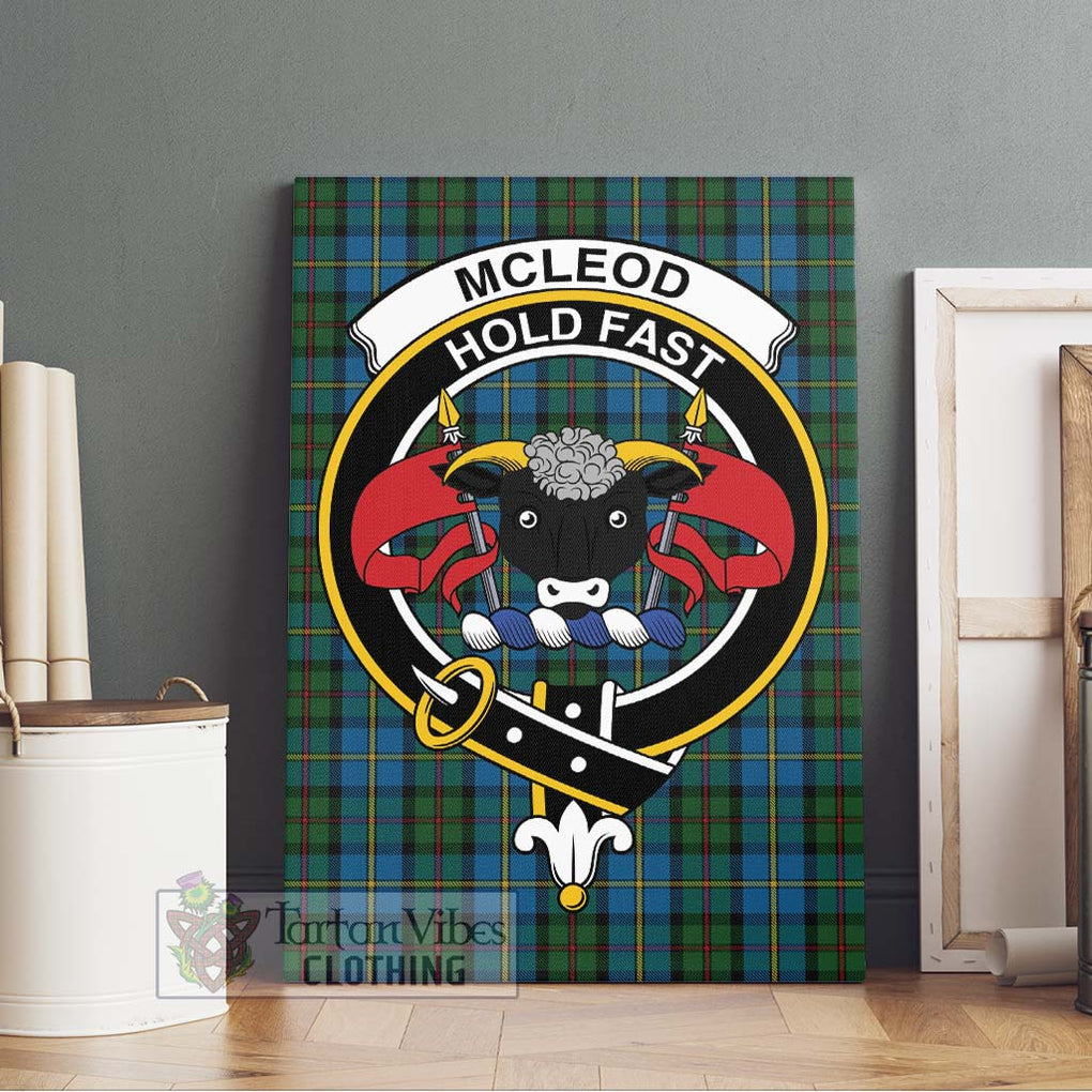 McLeod Green Tartan Canvas Print Wall Art with Family Crest Without Frame - Tartan Vibes Clothing