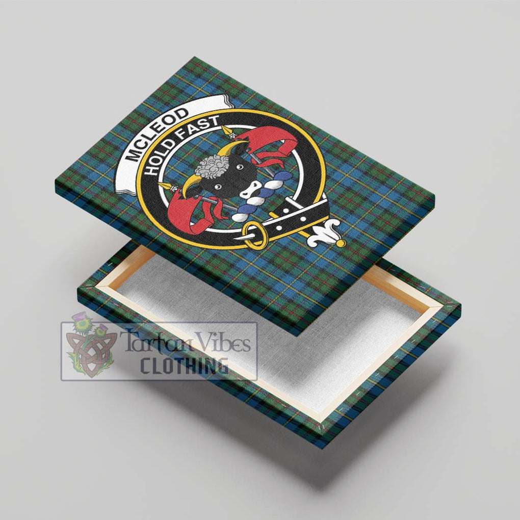 McLeod Green Tartan Canvas Print Wall Art with Family Crest - Tartan Vibes Clothing